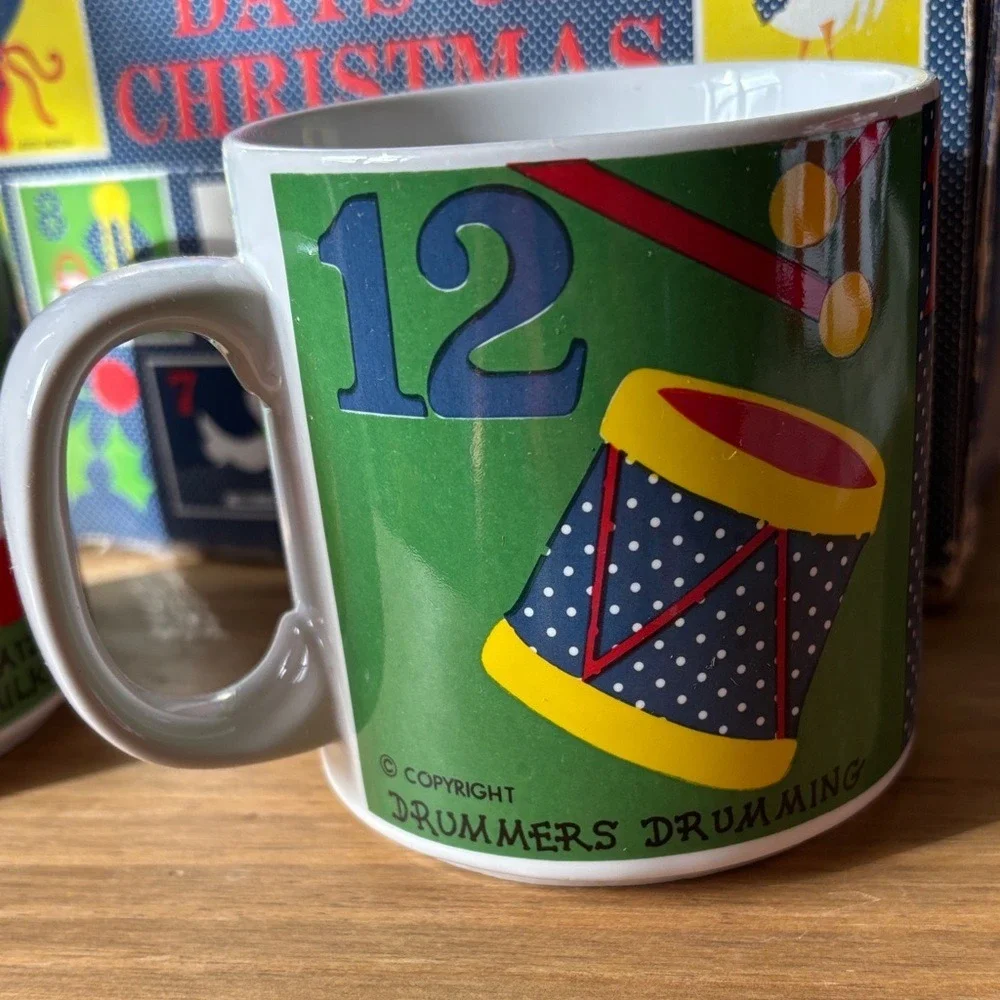 Vintage Grant Howard‎ 12 Days of Christmas Mug Set of 4 12oz Multicolor 1983